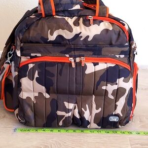 Lug Boxer Bag, Tan/Brown Camo with Orange Accents and Lining